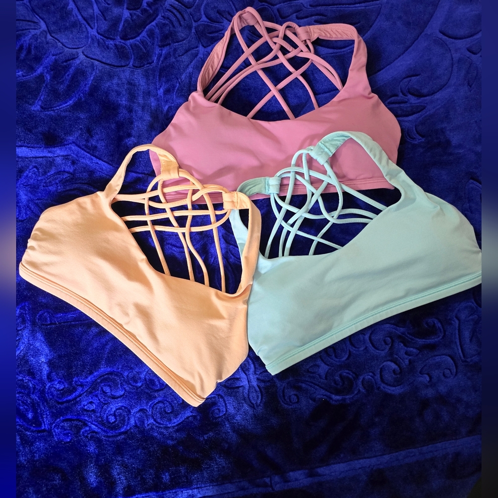 Lululemon Athletica Green and Pink Sports Bras Intimates